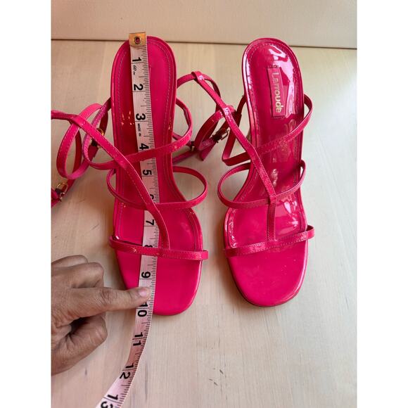LARROUDÉ Serena pink Patent-Leather Strappy Sandals size 9 - Picture 7 of 10